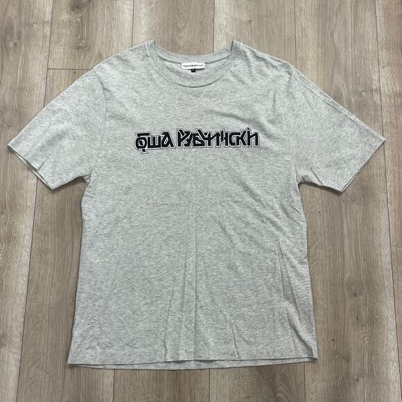 GOSHA RUBCHINSKY Russian Script Logo Tee T Shirt Size Large L B4 - Picture 1 of 5
